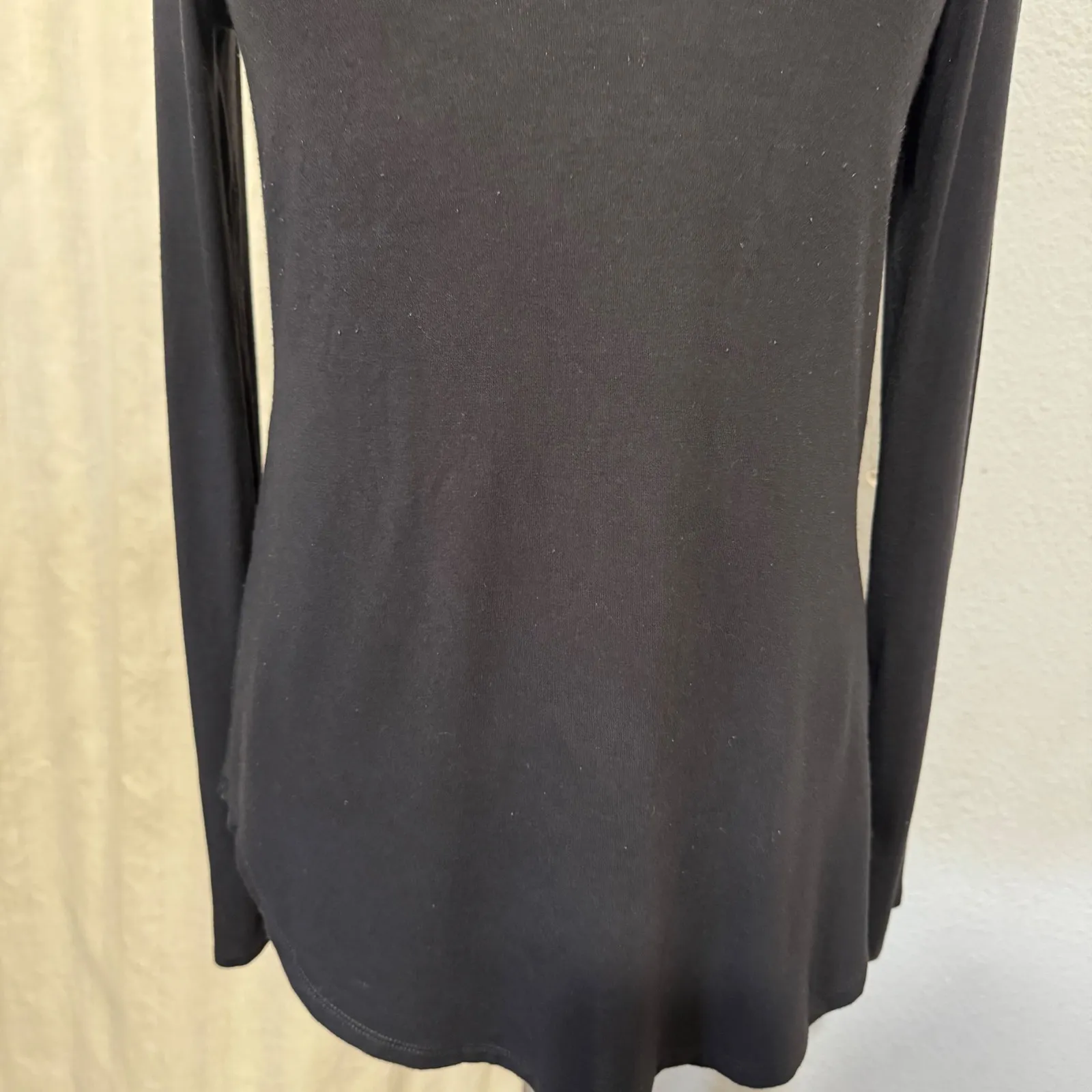 Old Navy  Luxe Black Long Sleeve Crew Neck Tunic Top Womens Size M - Image 5