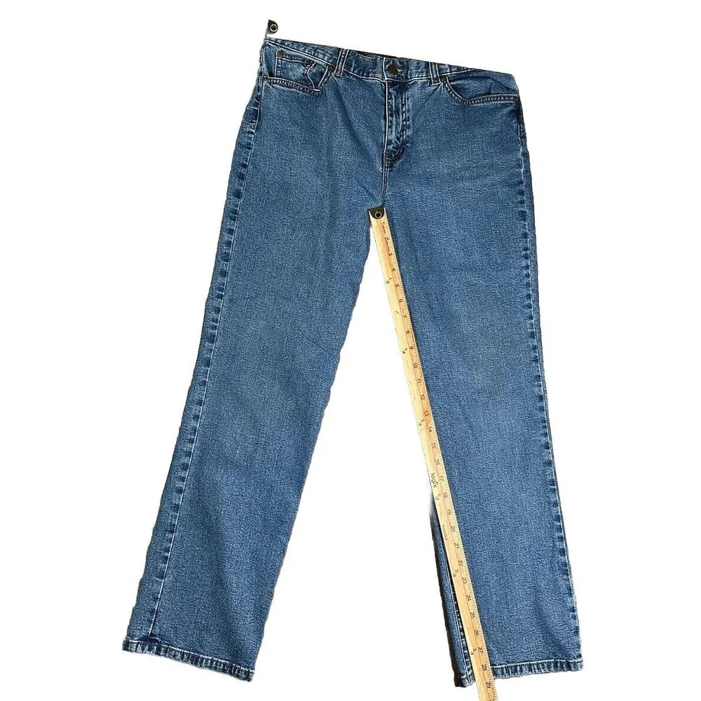 LRL Ralph Lauren Jeans Co. Womens Sz 10 Classic Straight Denim # FLAWS LOOPS Blue - Image 6