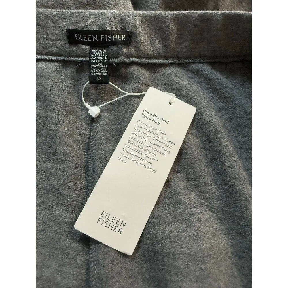 Eileen Fisher Nwt Cozy Brushed Terry Pocketed Slouch Ankle Pants Ash Plus 3X - Image 4
