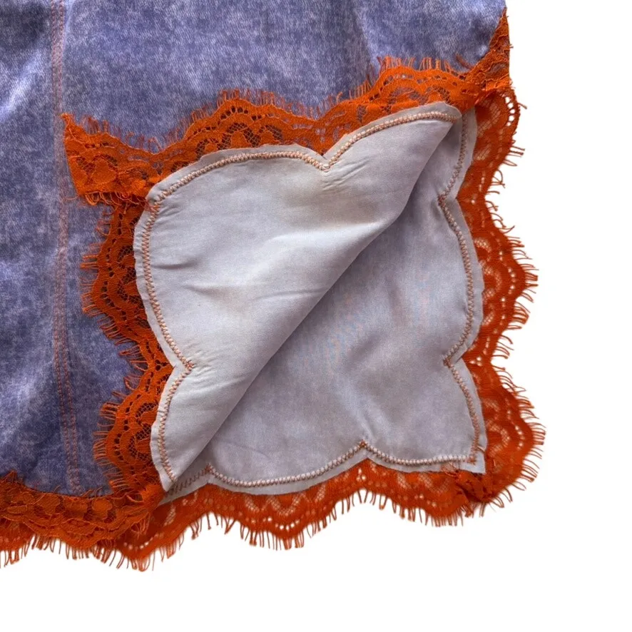 Fleur du Mal Acid Wash Mini Slip Dress Lilac Purple NEW Silk Size XS Lingerie - Image 6