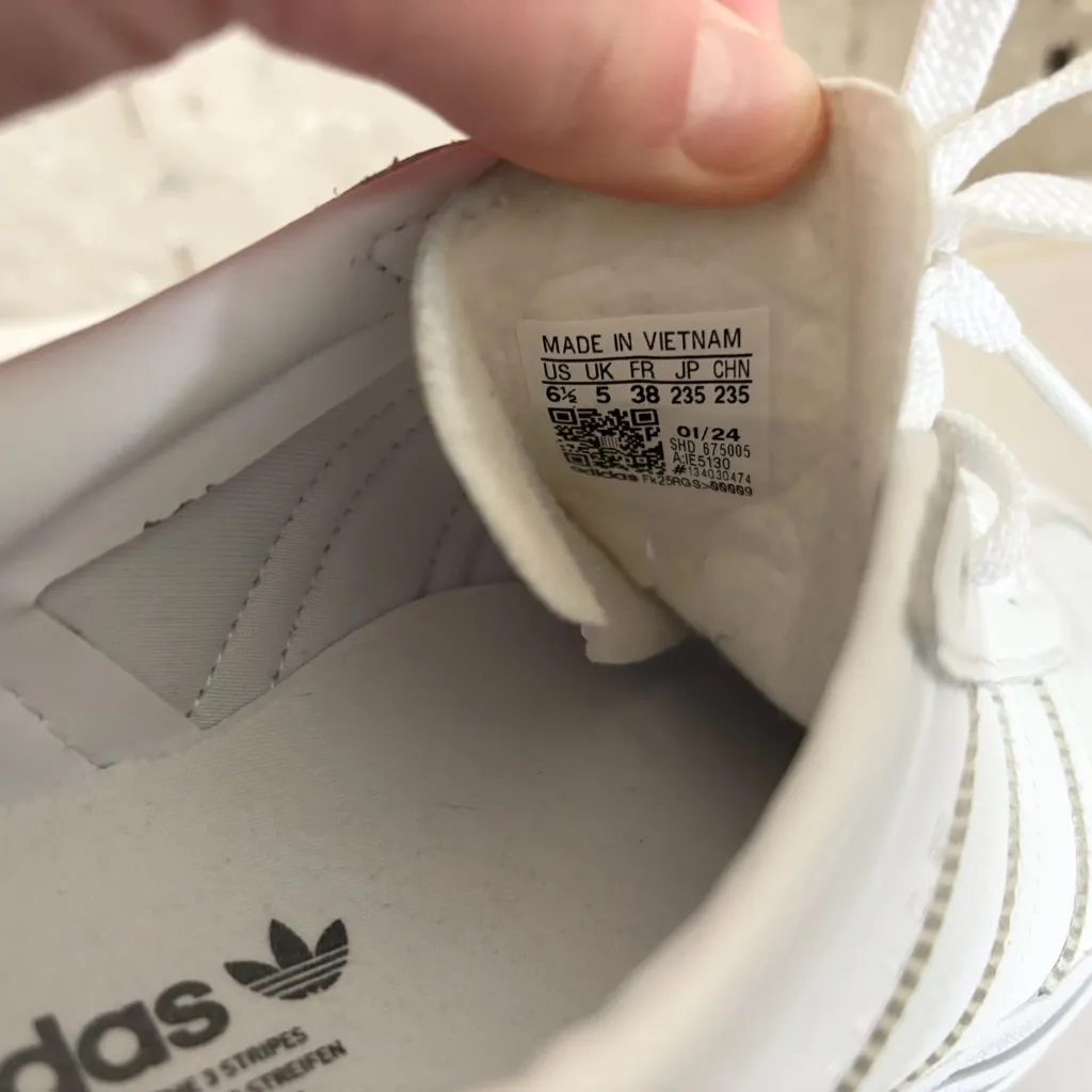 Adidas Gazelle Bold Triple White Sneakers - Image 6