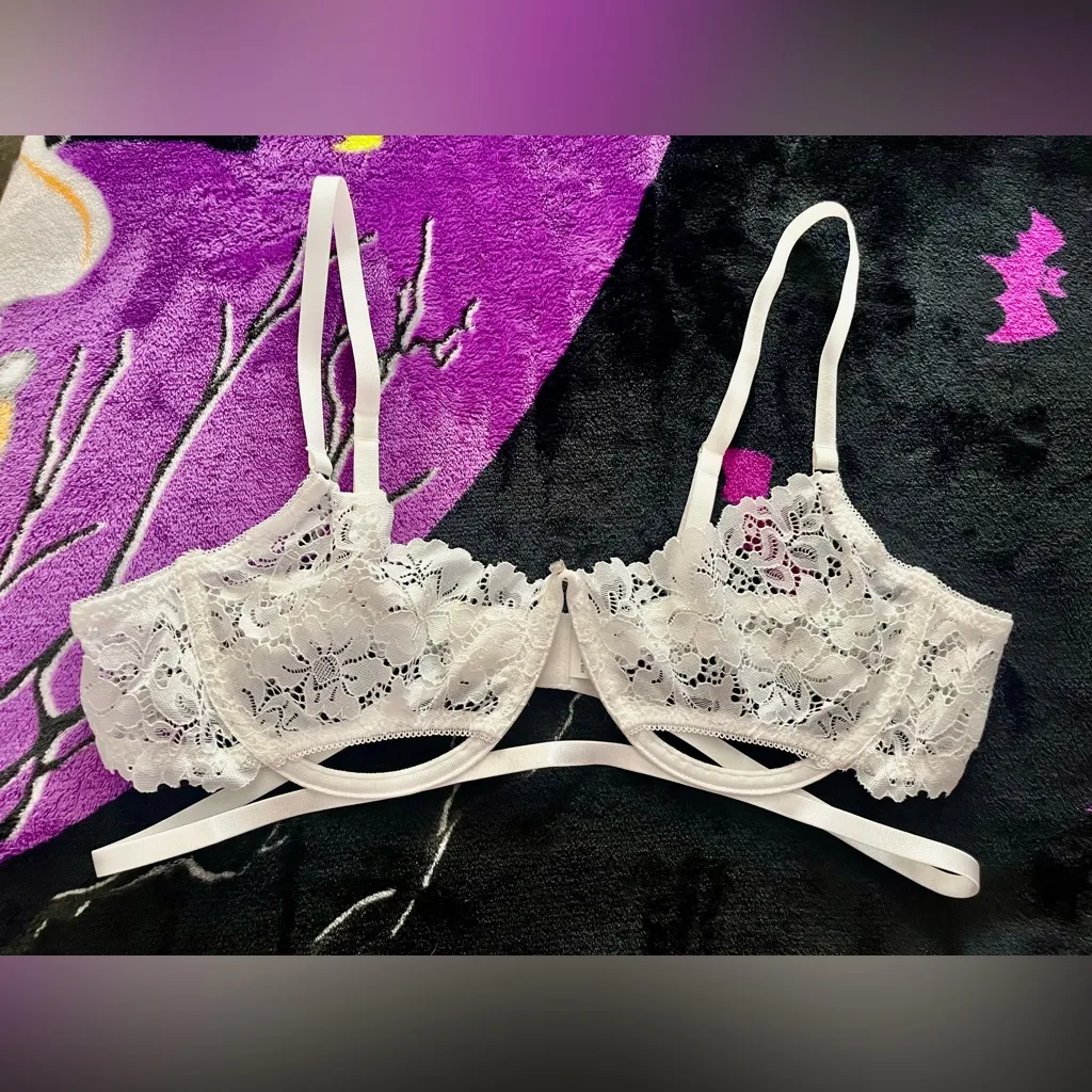 New! White Lace Strappy Underwire Underboob Pick - Image 2