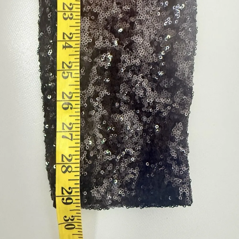 Boutique Leggings Womens Lg Black Sequins Sparkle Event Party Cocktails Flashy - Image 9