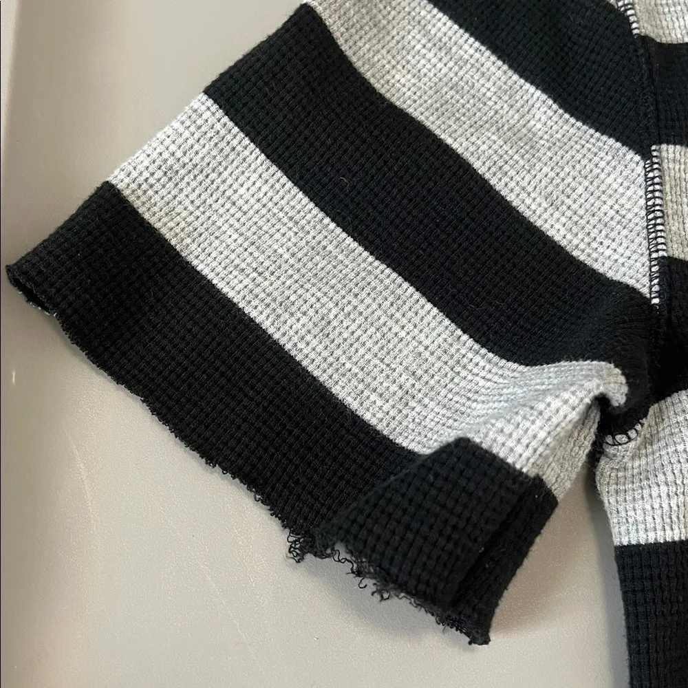 Polo Ralph Lauren Waffleknit Lounge Shirt Black/Gray Size Small * Cut Sleeves - Image 7