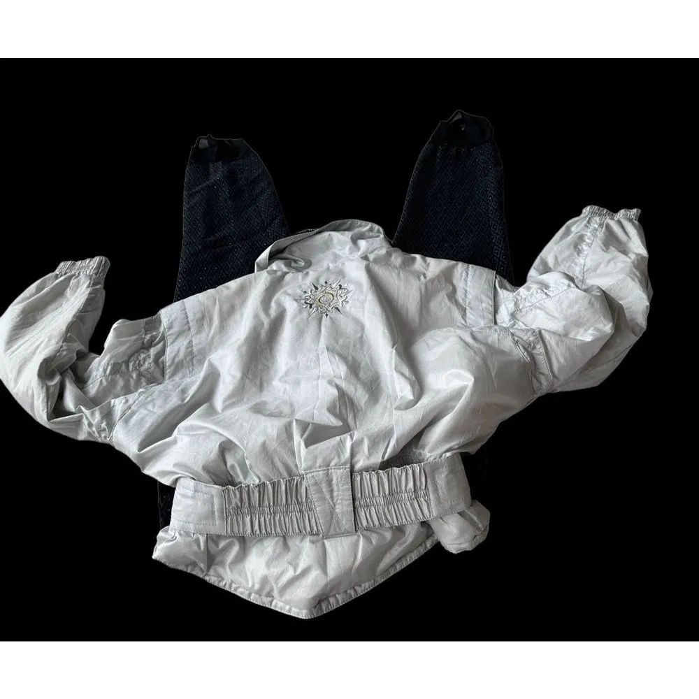 Vintage Obermeyer Ladies Ski Suit Sz 10 Iridescent 1 Piece Stirrups Embr… - Image 9