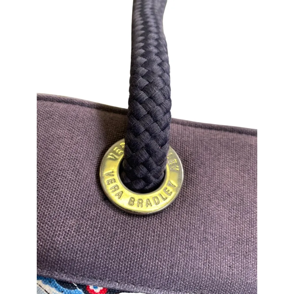 Vera Bradley Womens Blue Paisley Large 17" X 22" Weekend Tote Bag SKU 8675 - Image 4