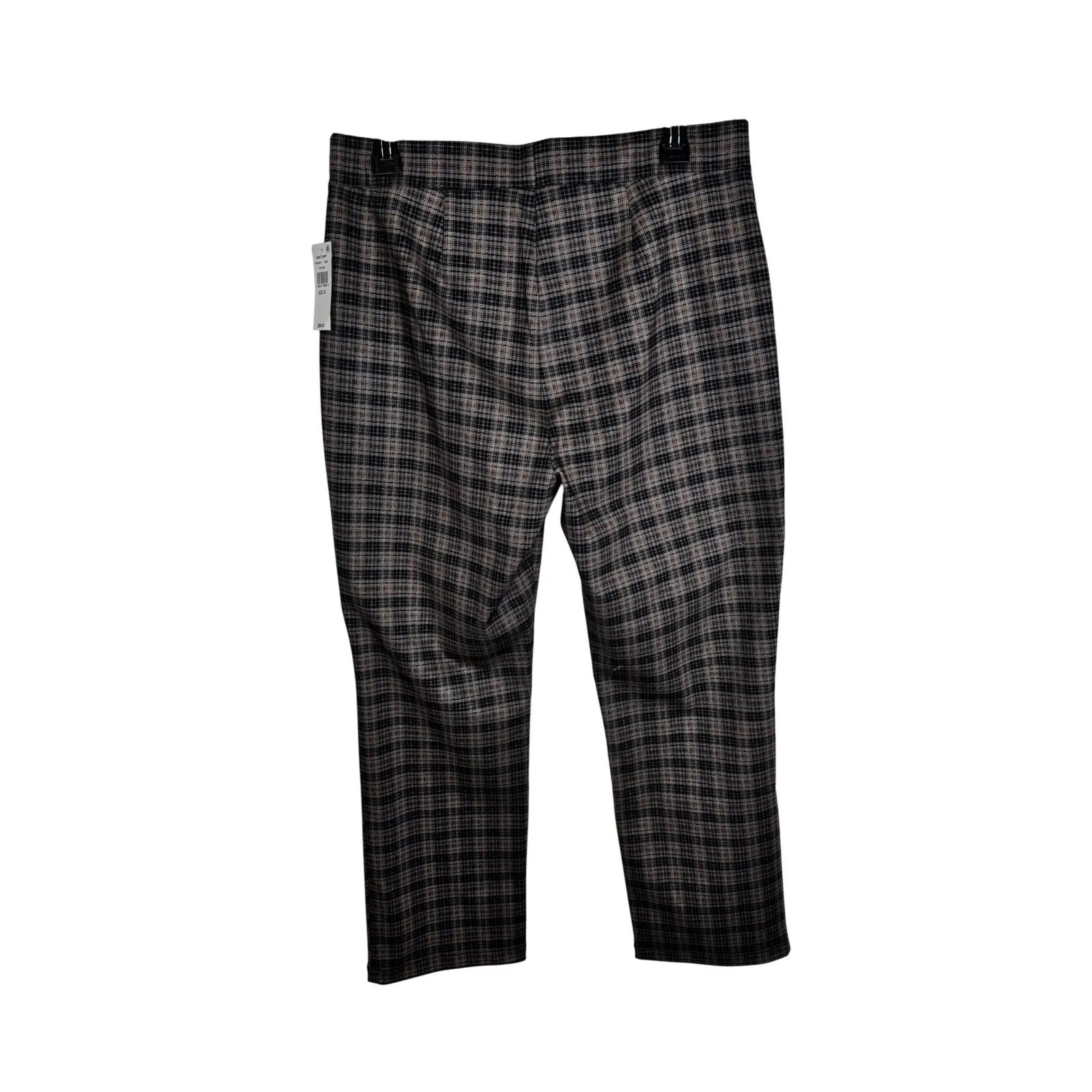 Sanctuary Plaid Stretch Crop Pants Womens XL Elastic Waist Casual Career Trouser - Image 5