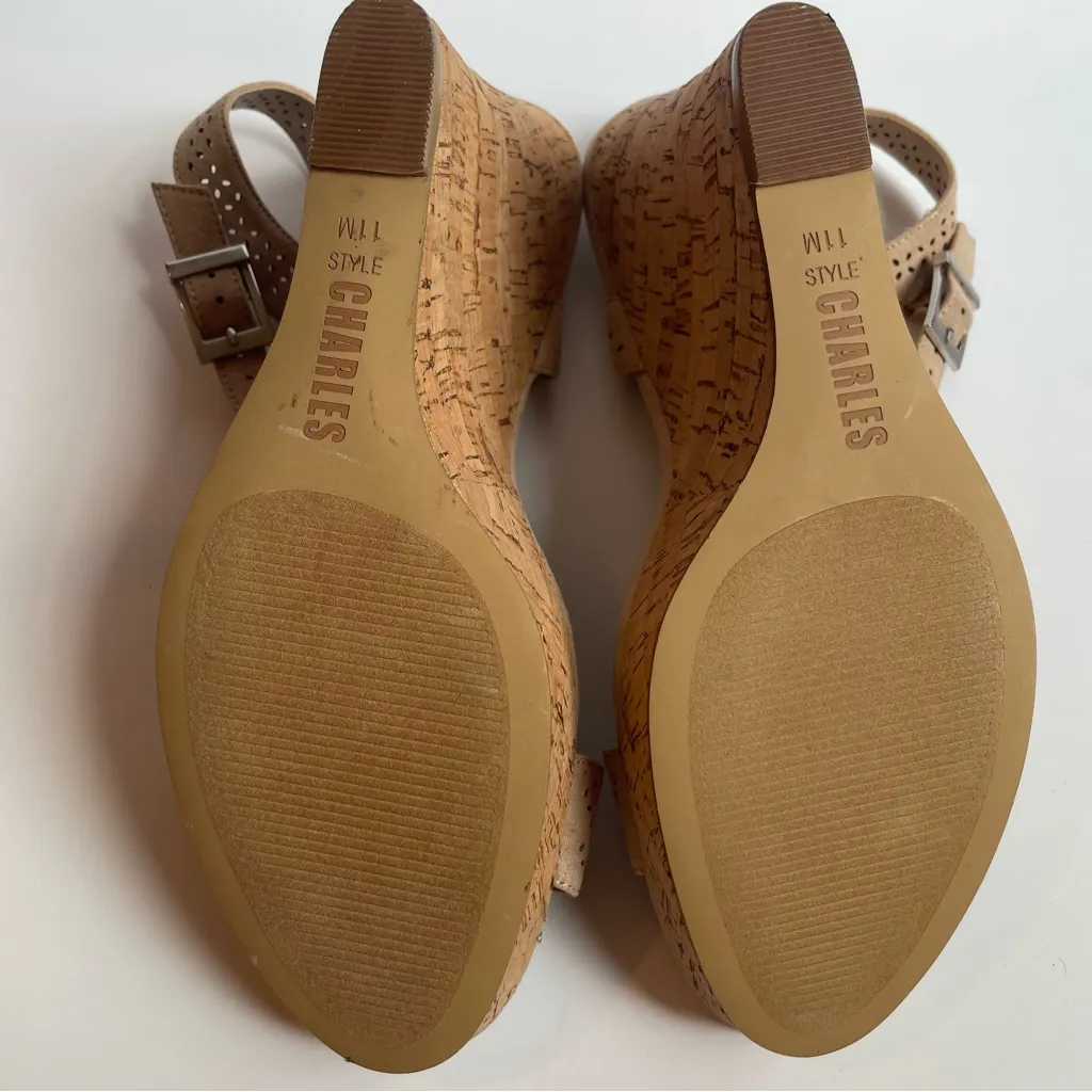 Charles By Charles David Tan Sandals with Perforated Design (NWT) - Image 5