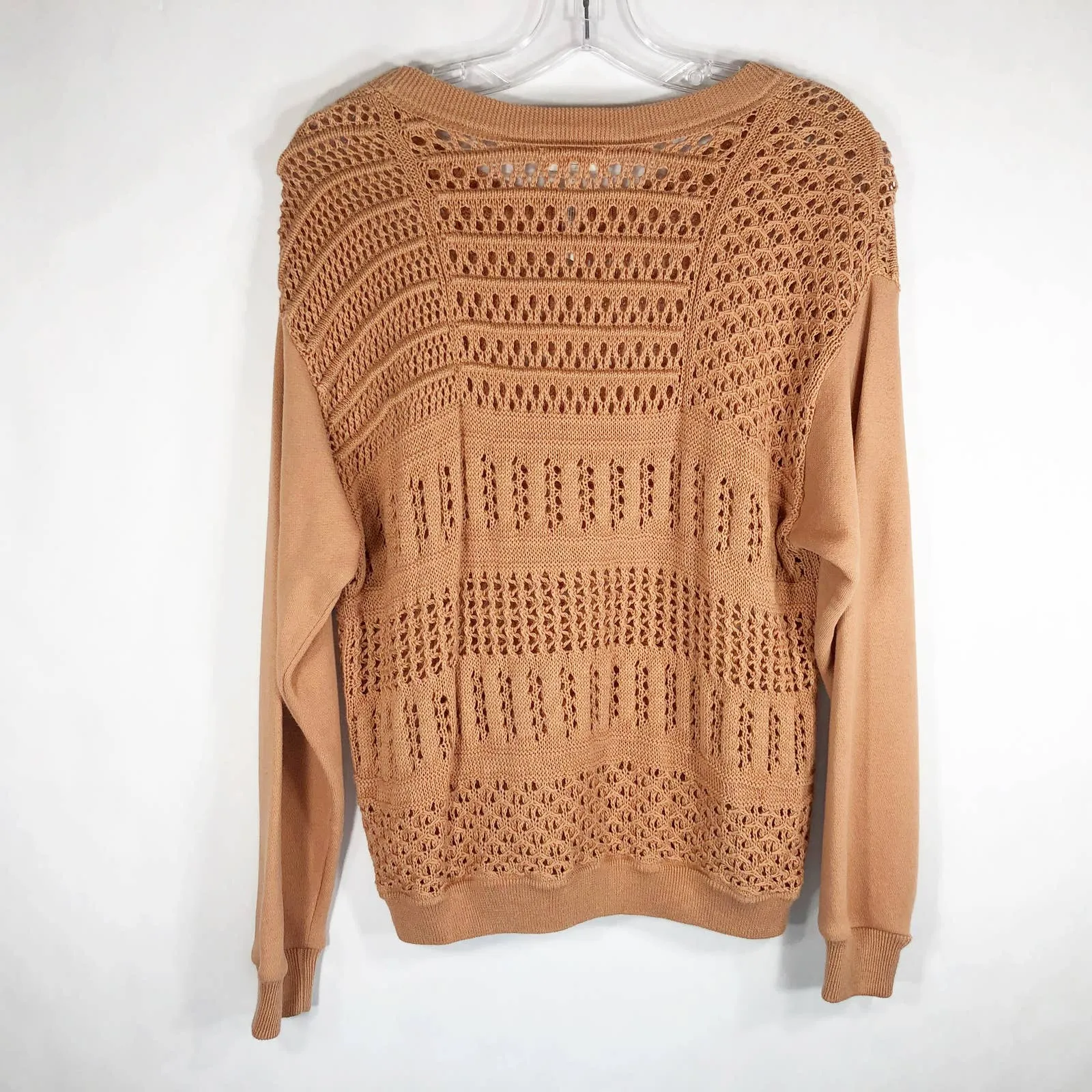 Free People‎ Movement Keenan Sweater XS Pink Knit Crew Neck Long Sleeve 264 - Image 7