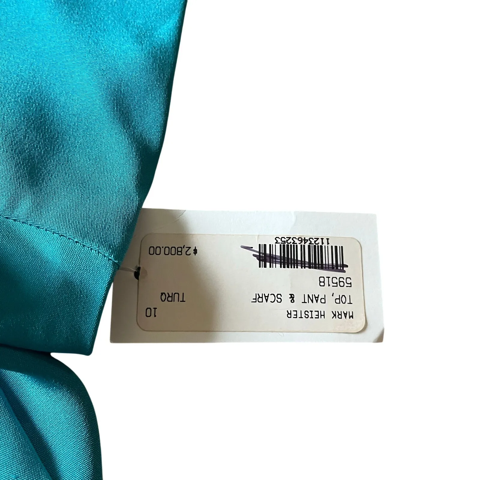Mark Heister Women's M Blouse 100% Silk Business‎ Casual Office Blue Turquoise Size M - Image 2