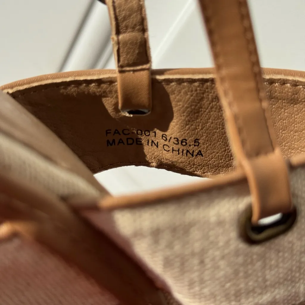 Elegant Cream Wedge Sandals Size 6 - Image 13