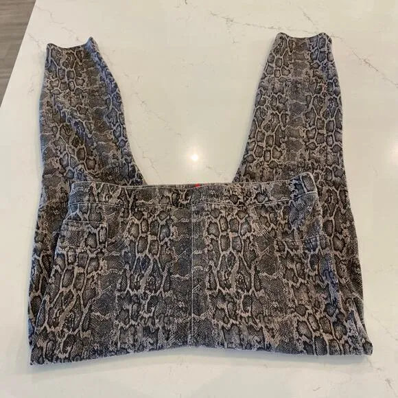 SPANX Jean-ish Ankle Leggings Skinny Jeans Snakeskin Animal‎ Print Size XL - Image 3