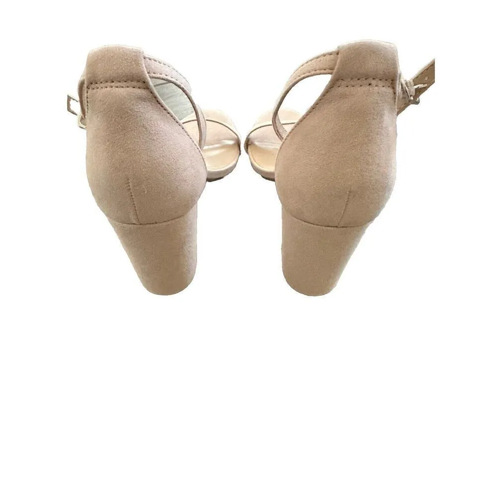 Bandolino Armory Women Ankle Strap Sandal Size US 8.5M Nude Suede - Image 3