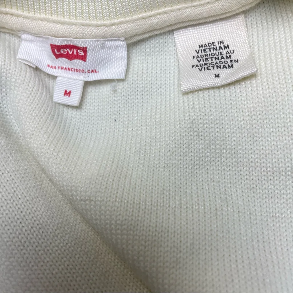 Levi’s Sherpa Fleece Crewneck Sweatshirt Ivory Women’s Size M Size M - Image 5