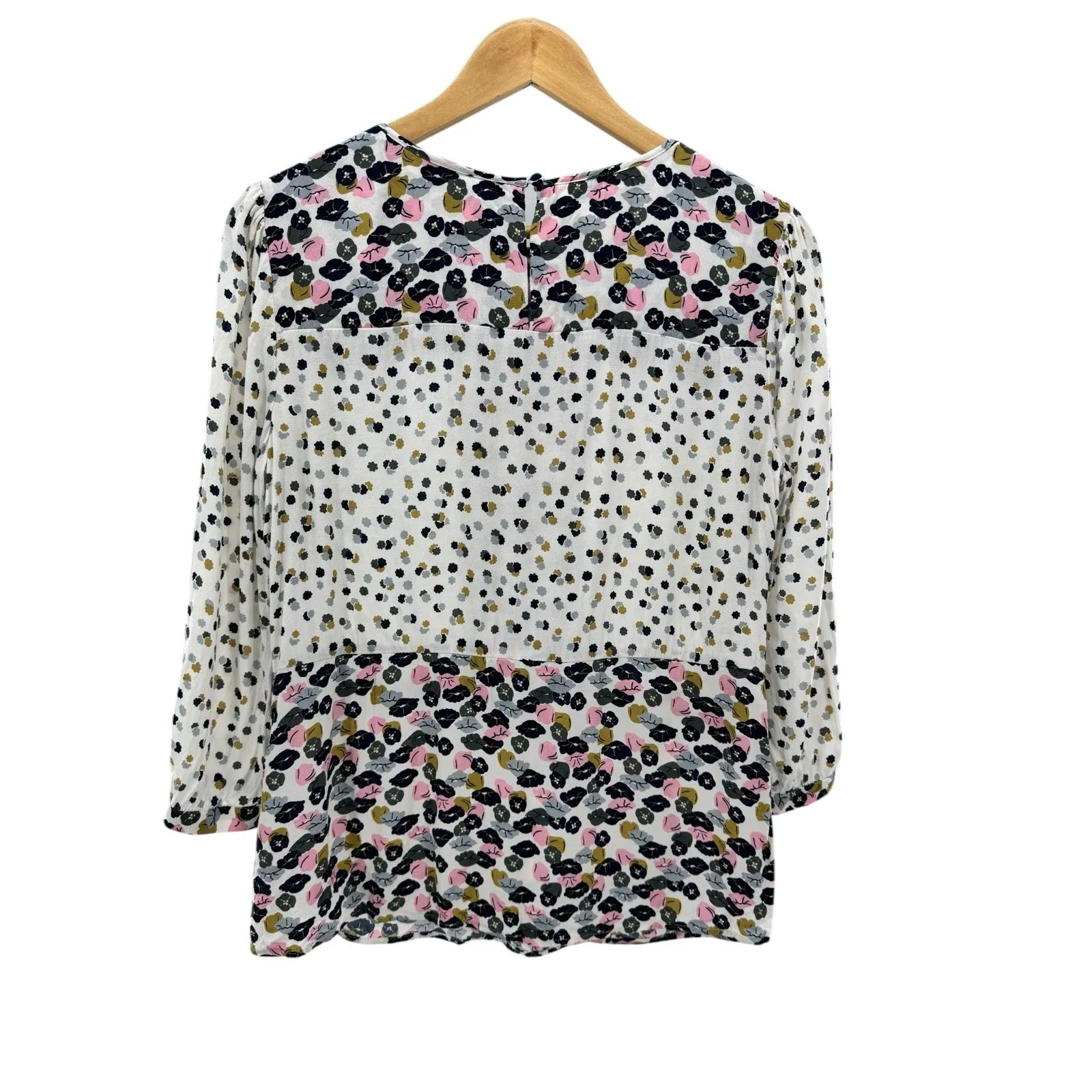 Boden Women's 8 Hopscotch Poppy Floral Pintuck Blouse 3/4‎ Sleeve Top Boho Chic - Image 6