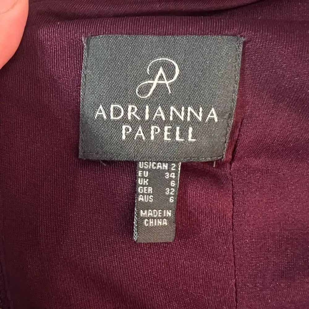 Adrianna papell burgundy wine purple lace sheer sleeve sheath cocktail party dre - Image 7