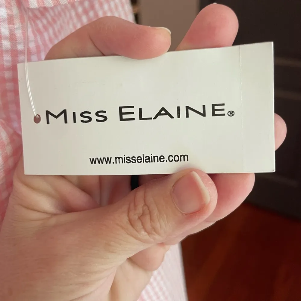 New Miss Elaine Seersucker Pink & White Gingham Snap Up Housecoat Dress - Image 12