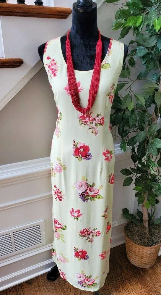 Vintage Karen Kane Floral Polyester Sleeveless Scoop Neck Long Maxi Dress 14 - Image 11