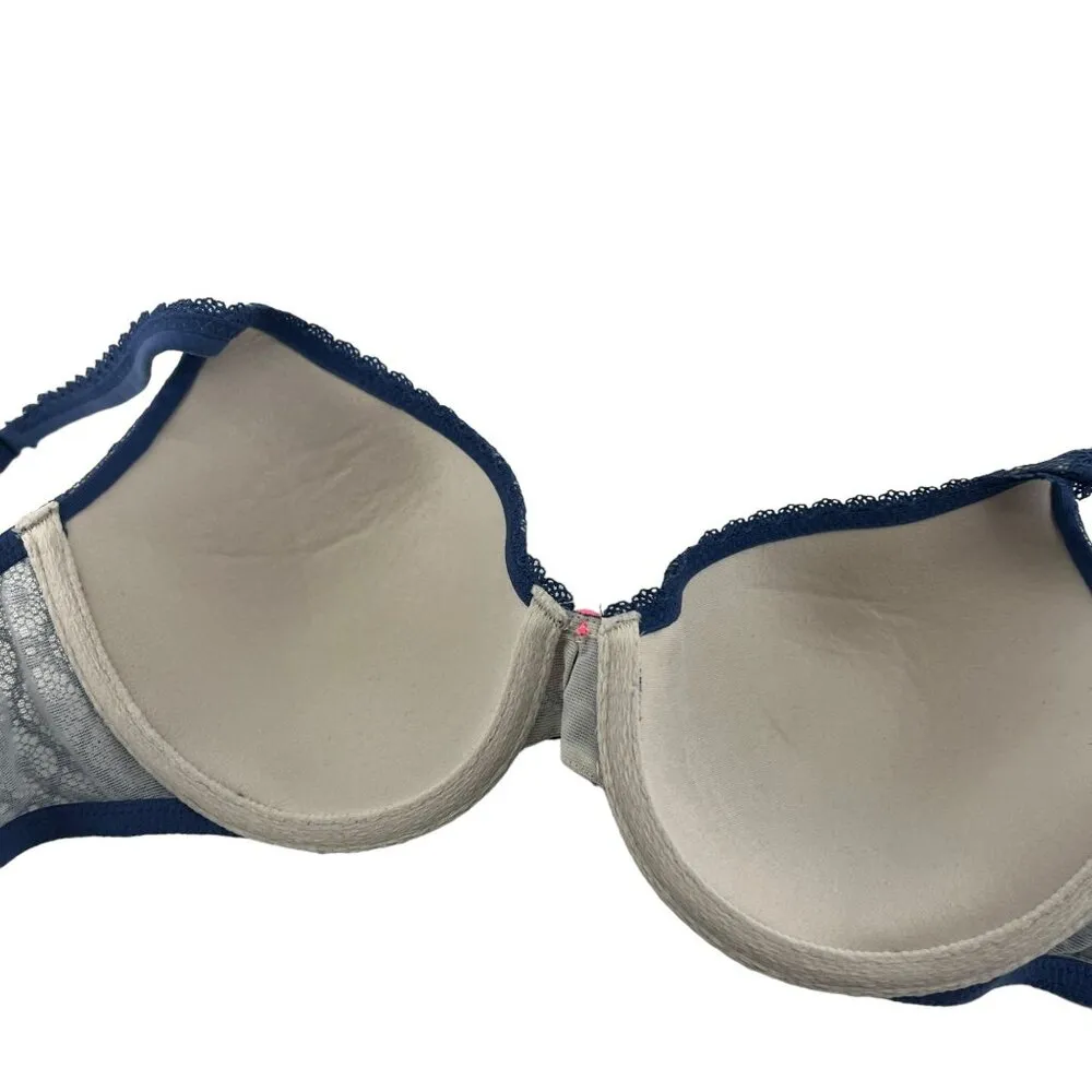 Victoria's Secret Body By Victoria Lined Perfect Coverage Womens 34C Blue Lace - Image 3