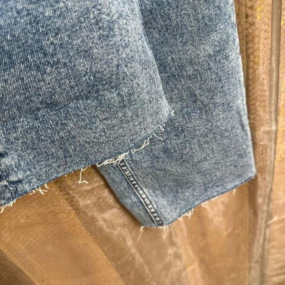 VIGOSS Stevie Crop Straight Leg Blue Acid Washed Jeans Size 29 - Image 6