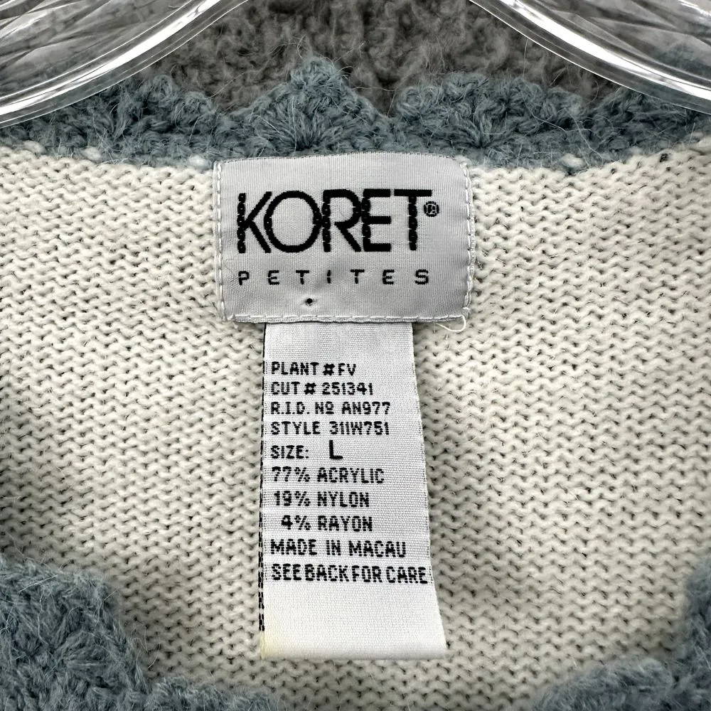 Vintage Koret Knit Cardigan Sweater Snowflakes Holiday Sequin Embroidered W LP White Size undefined - Image 4