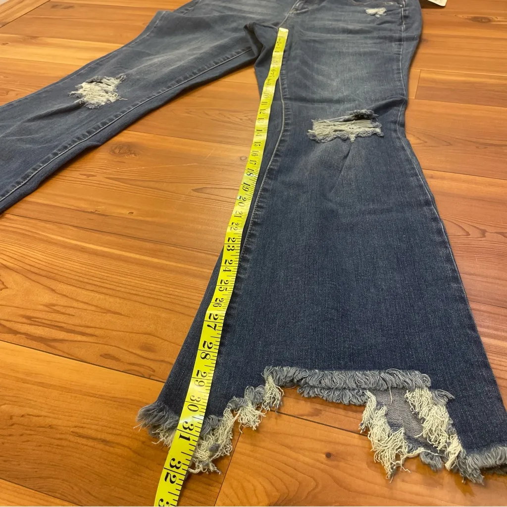 Arula Bootcut Destructed Medium Wash High Rise Denim Jeans size 12 30” Waist New Blue - Image 11
