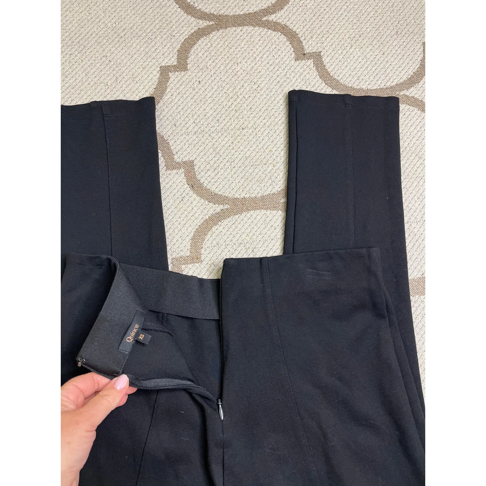 Quince ultra stretch ponte maternity ankle pants, black, size XS - Image 7