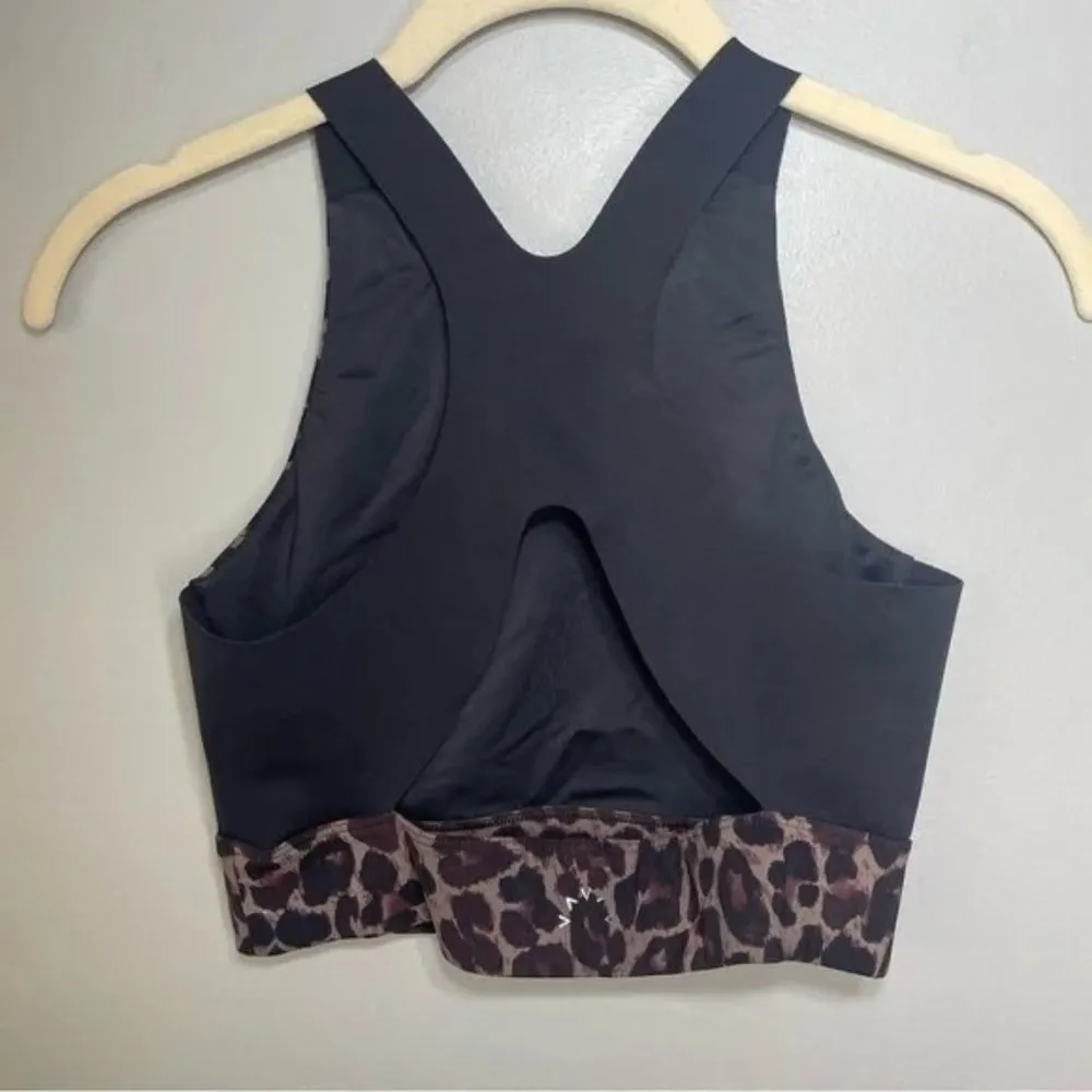 Varley Sherman Leopard Print Longline Racerback Sports Bra Size XS Mob Wife - Image 5