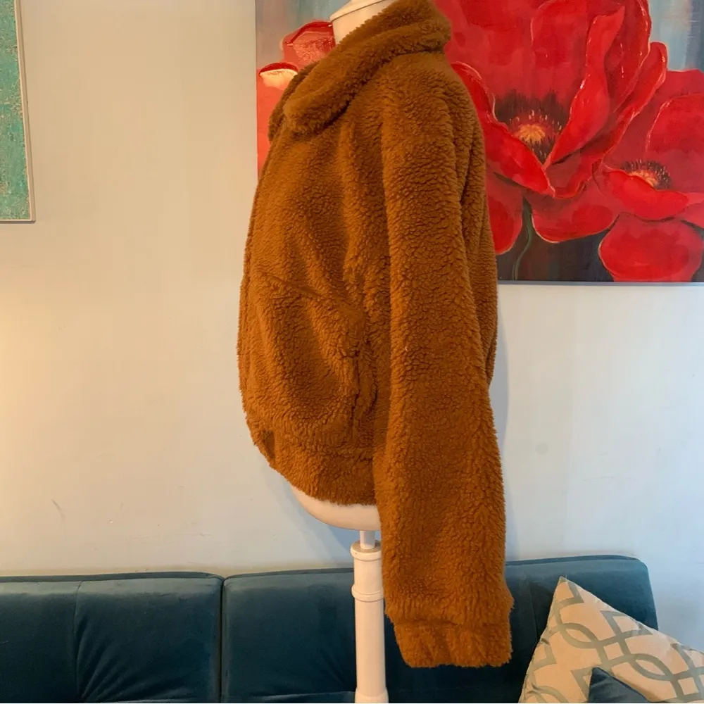 Thread & Supply Womens Long Sleeve Full Zip Sherpa Teddy Fleece Jacket Small - Image 3