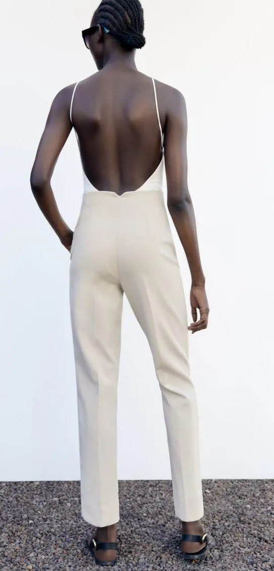 ZARA Cream Trousers - Image 3