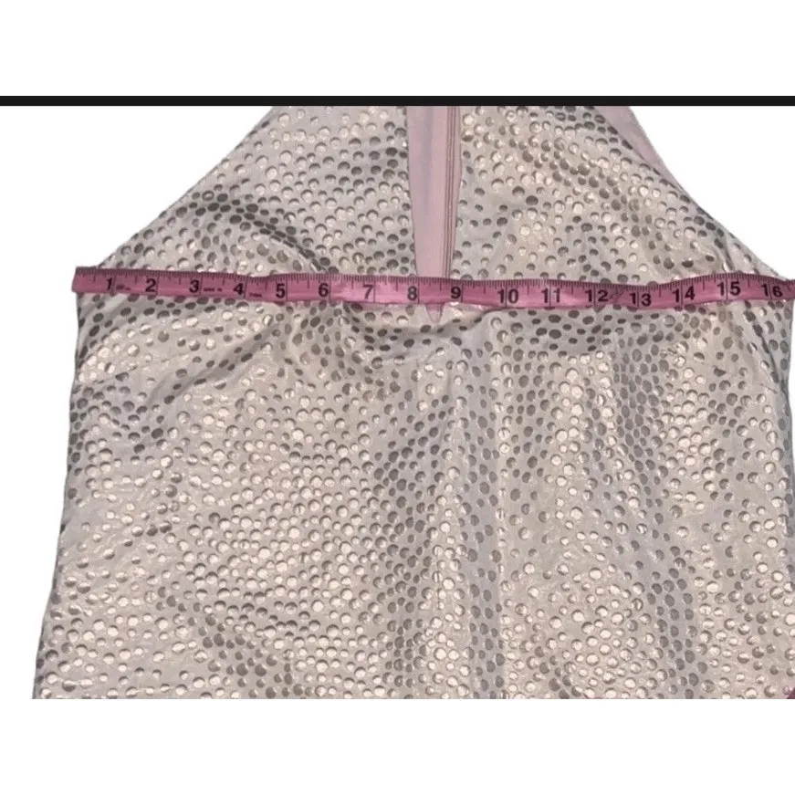 Amanda Uprichard Sleeveless‎ Halter Dress Pink Rose Gold Polka Dots sz S Small - Image 6