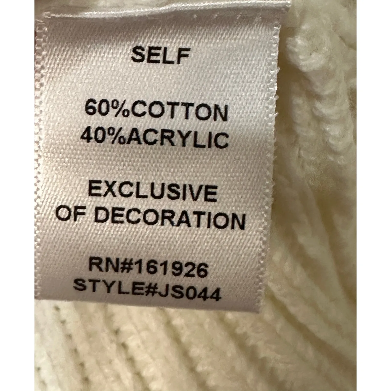 Blue Velvet Brianna Granny Square Knit Long Sleeve Sweater White Multi Small NWT - Image 16