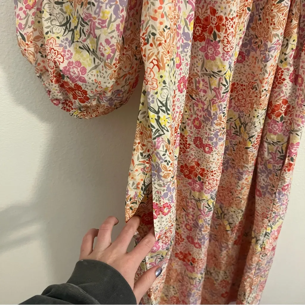 Frances Valentine Floral Print Midi Length Dress ❗️ missing the belt Red Size M - Image 5