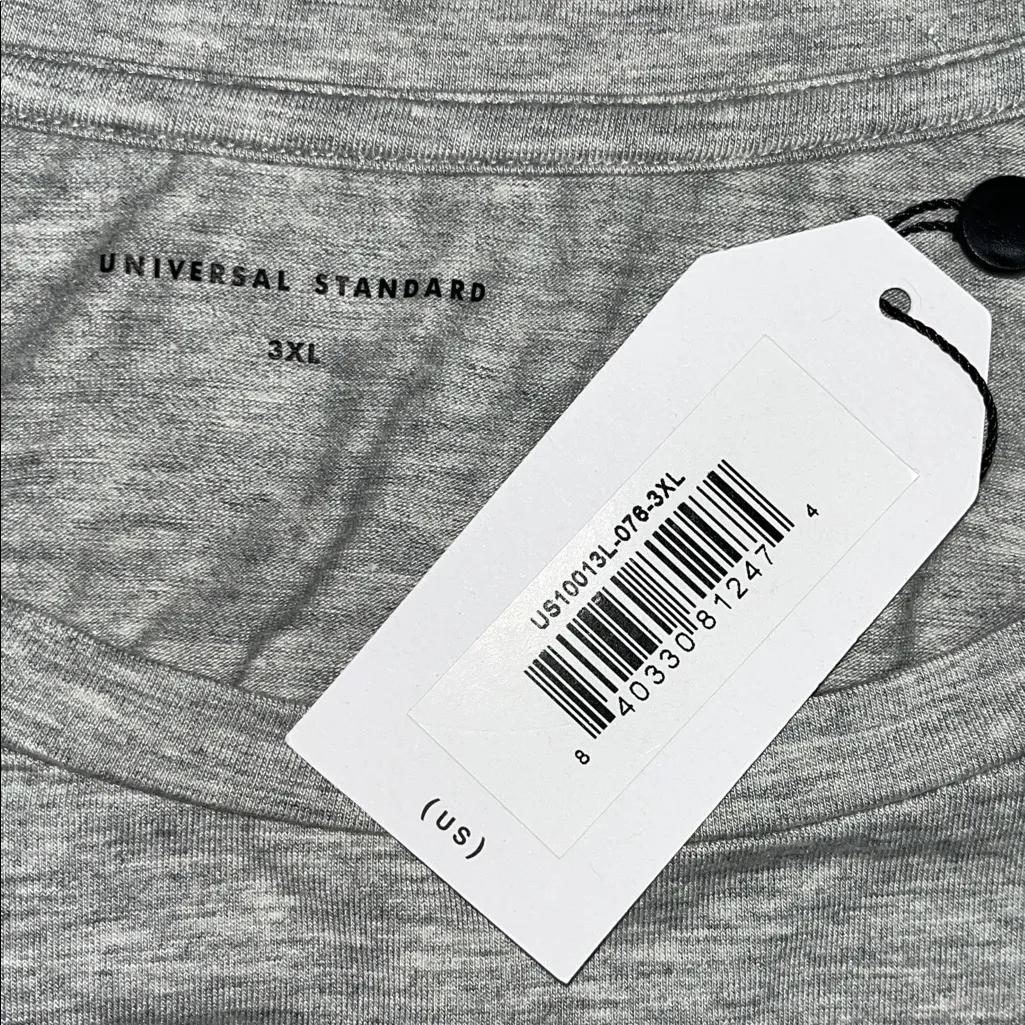 Universal Standard NWT Size 3XL Gray Long Sleeve Pima Cotton Knit Rex Tee Shirt - Image 5