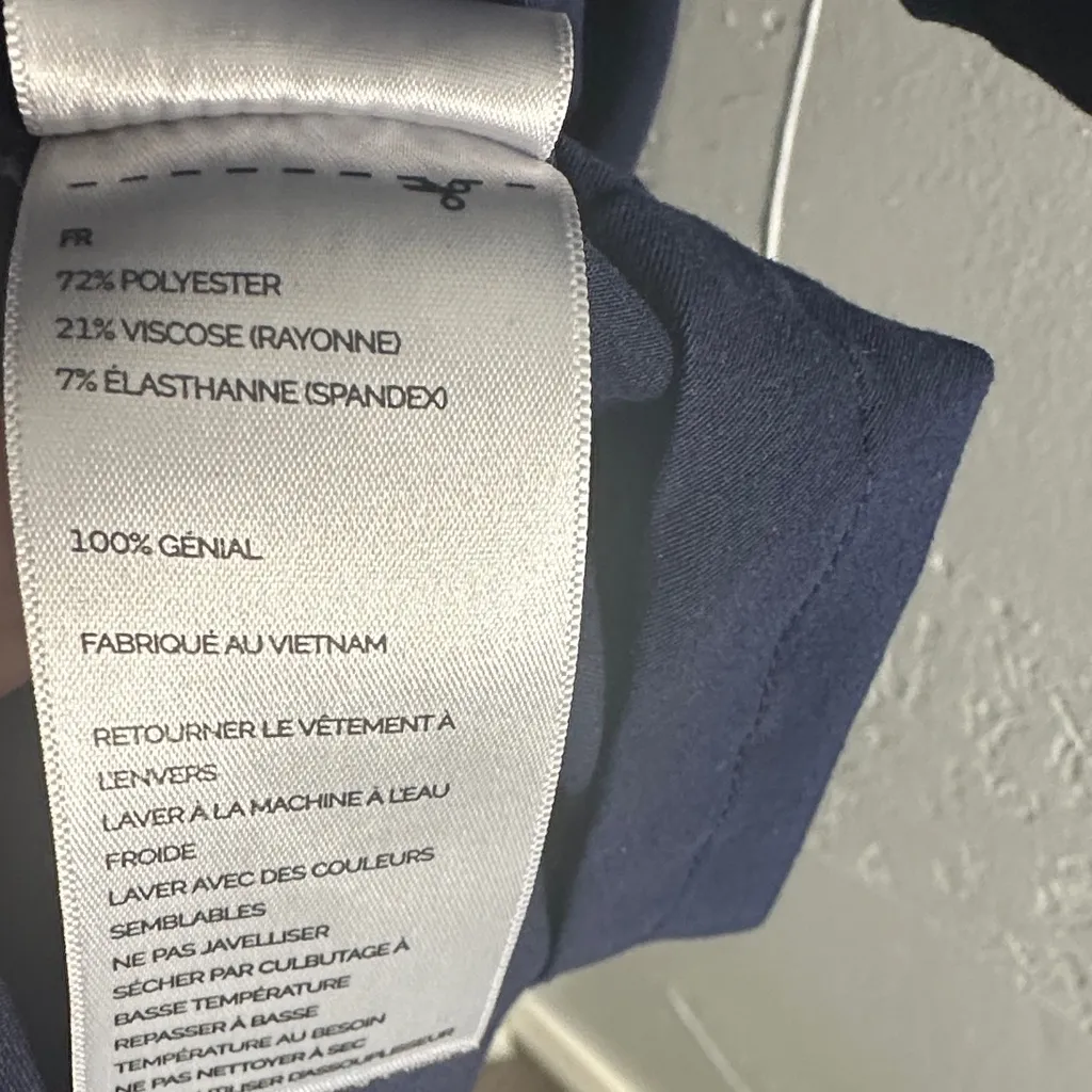 Figs Dark Blue Women's Short Sleeve V-Neck Top - Image 4