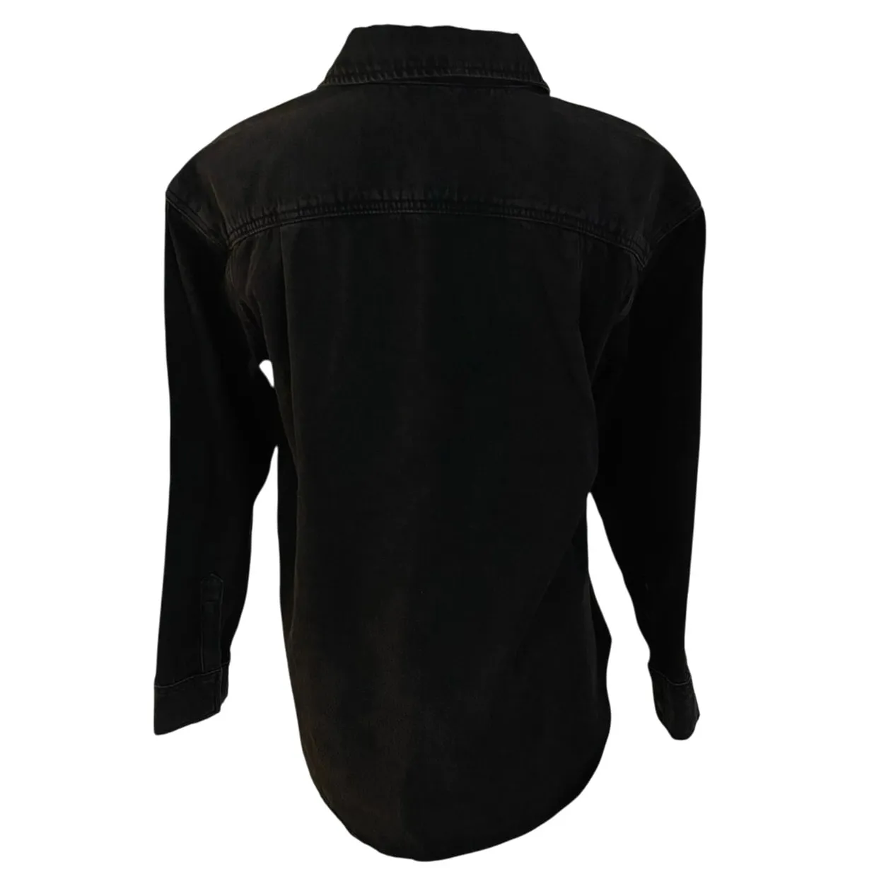 NEW Calvin Klein Jeans Size XS Denim Jean Shirt Black Snap Front Long Sleeves - Image 2