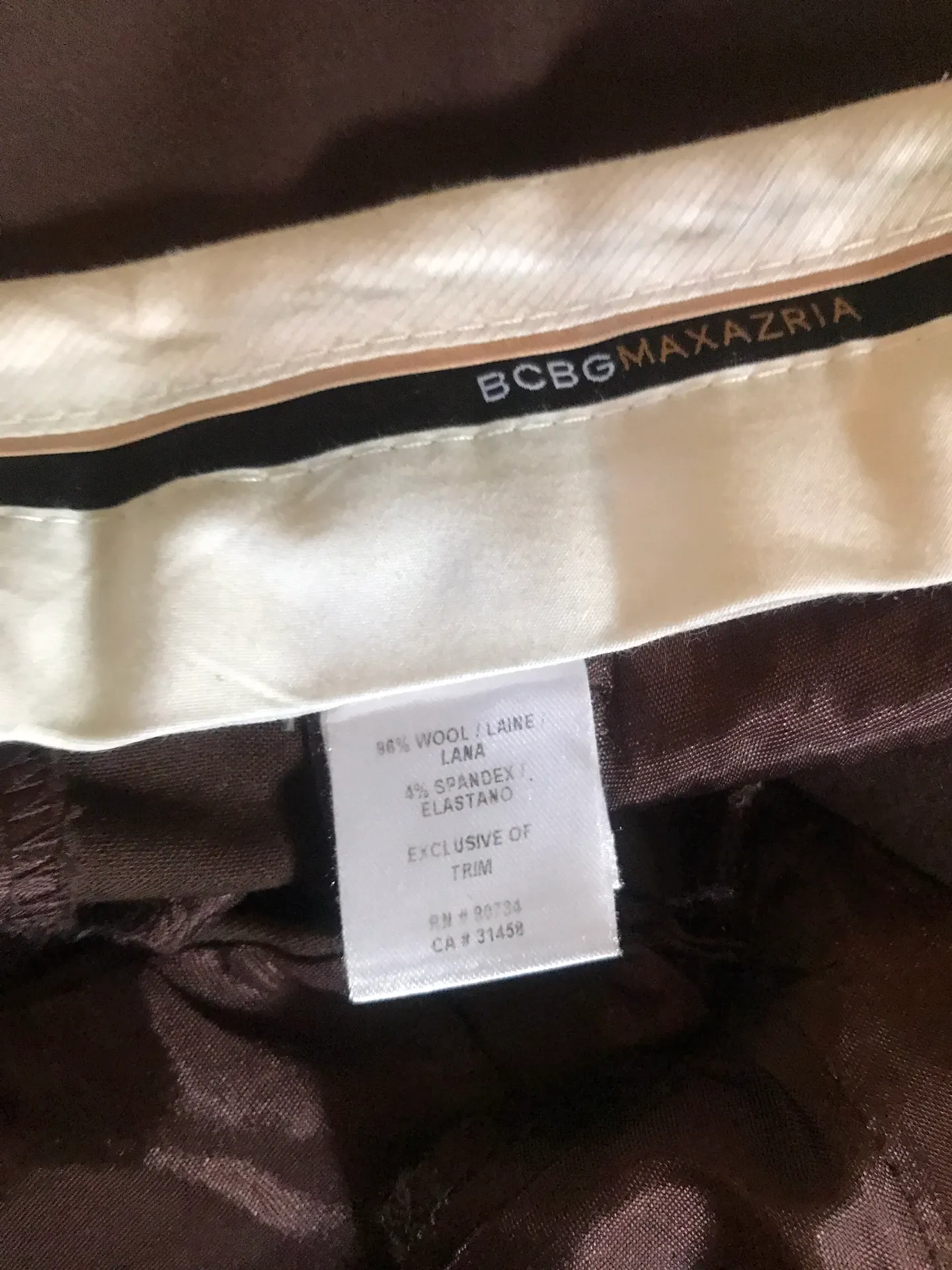 Daria Stretch Wool Classic Trousers Brown Size M - $58 (73% Off  display picture 1