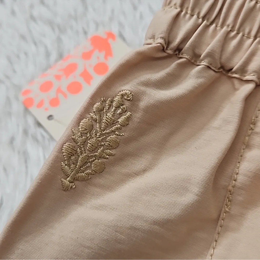 NWOT Free People Movement Baller Embroidered Pants Pacific Sand Size XS & Small Blue - Image 8