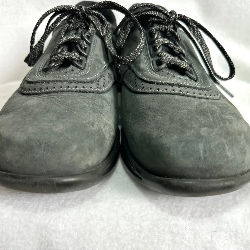 SAS Walk Easy Comfort Shoes 10 Nero Walking Sneakers Dark Gray Nubuck Lace Up - Image 3
