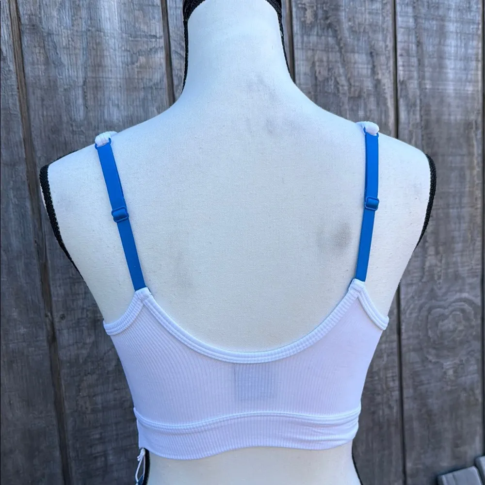 New ADICOLOR FLEX RIBBED COTTON TWO-PLY PLUNGE BRAMI Bralette Size Small Outdoor - Image 3