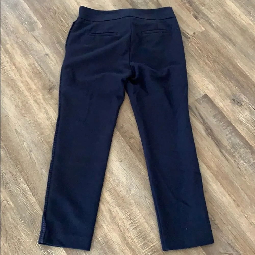 Navy Marisa Cropped Ankle Pencil Tuxedo Trousers - Image 3