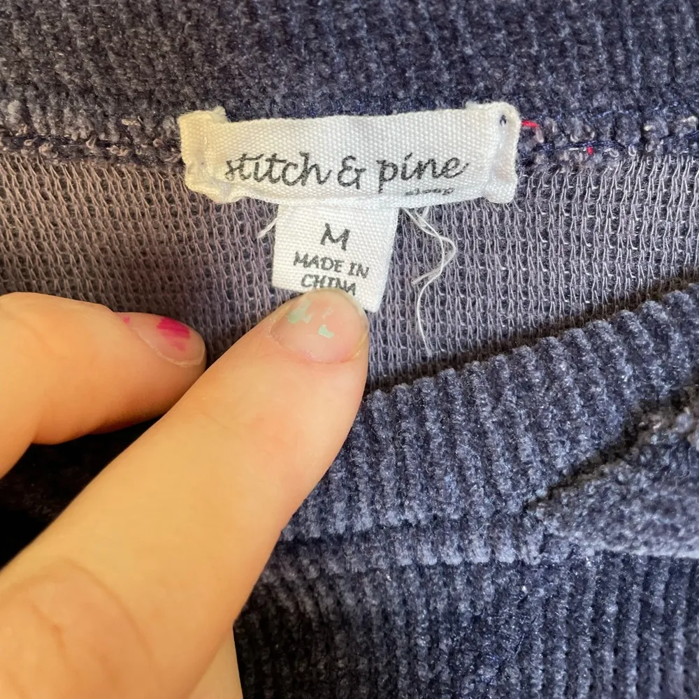 Stitch & Pine Cropped Hoodie Blue Size M - Image 4