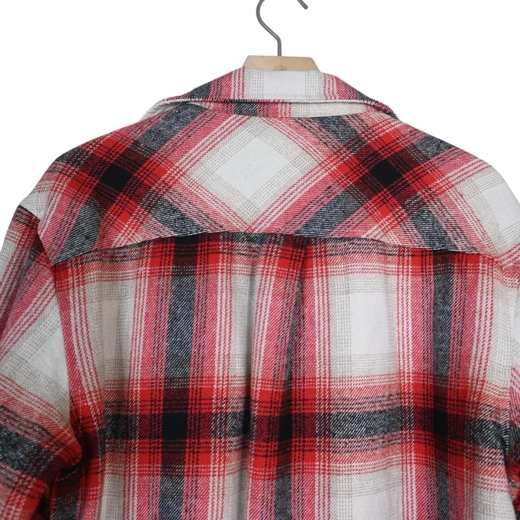 Simply Southern Women's S Red Plaid Sherpa Shacket Jacket - Image 4