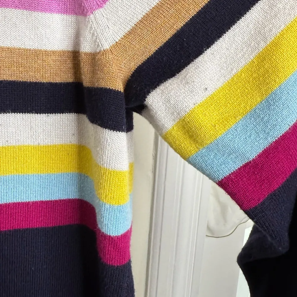 Talbots Petites Sweater Women’s Size XL Petite Navy Blue Multicolor Stripes - Image 3