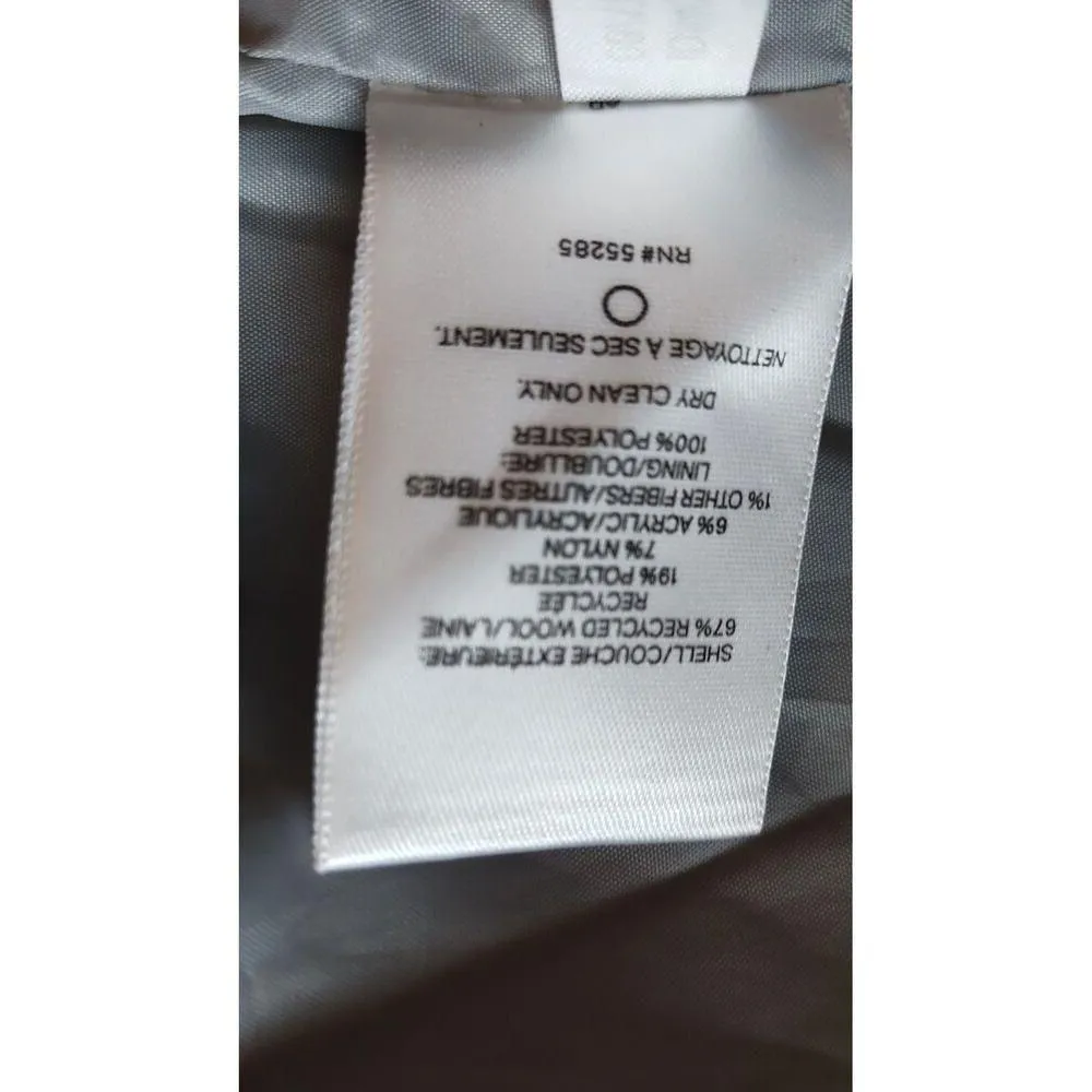 Express Wool Blend Womens Coat Small Gray Double Breasted unbelted Black Buttons - Image 9