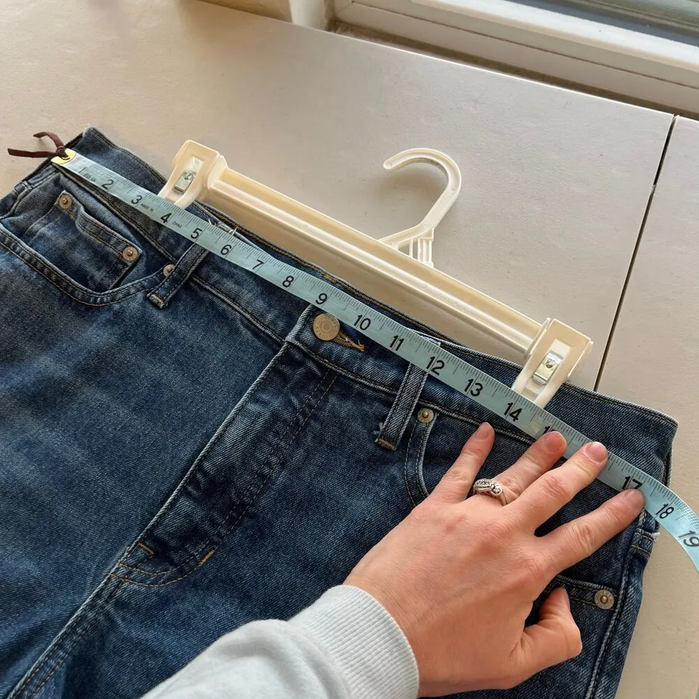 J. Crew Blue Dark Wash Classic Straight High Rise Ankle Comfy Jeans - 31 - Image 13