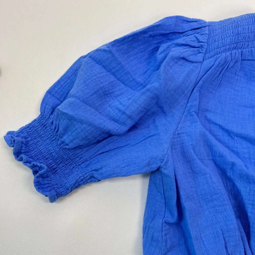 NWOT Boden Ada Double Cloth Cotton Blue Dress Size 6 Knee Length - Image 8