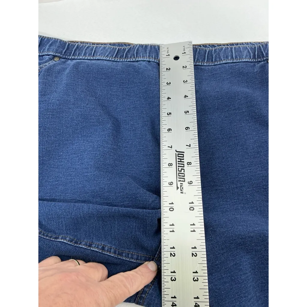 Catherines Womans Excellent Condition  Pullon Knit Capri Blue Jeans 3X 0053/S-2 - Image 6