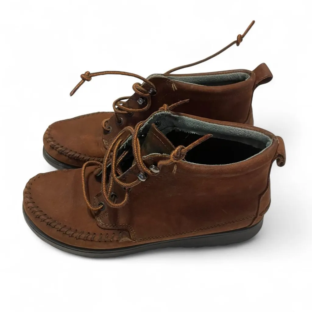 Dexter Women's 7 Brown Leather USA Made Booties Moccasin Nature Friendly Boots - Image 2