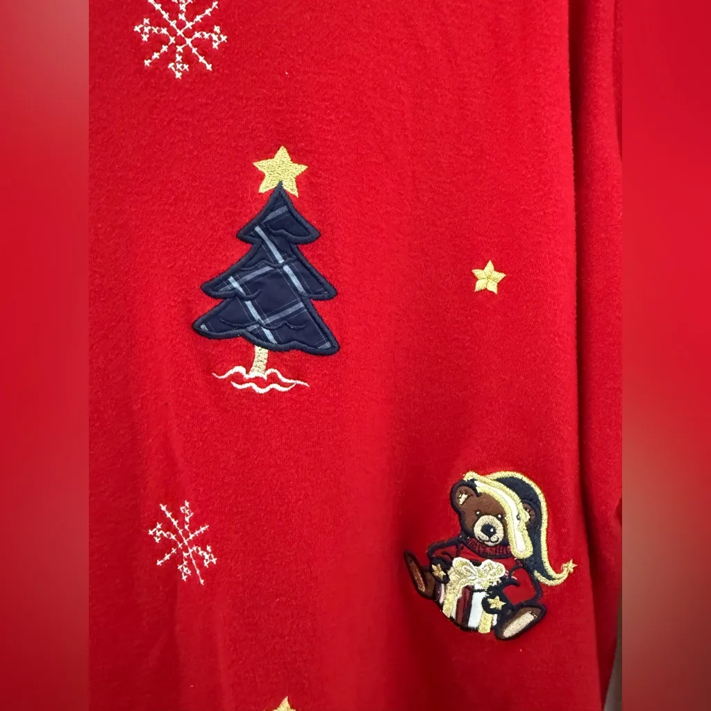 EUC, Christmas Karen Scott Light Sweater w/ Teddy Bears & Christmas Trees, Sz 1X - Image 3